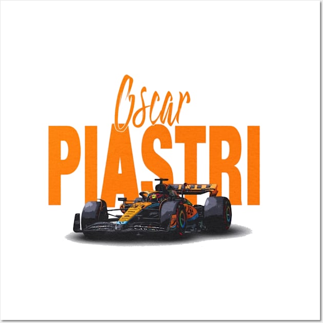 Oscar Piastri Racing Car Wall Art by lavonneroberson